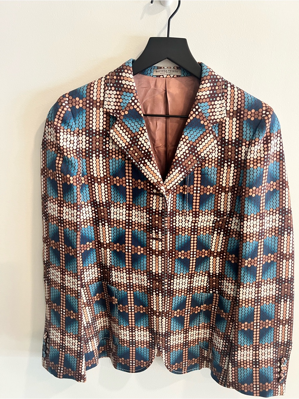 Bottega Veneta Made in Italy Geometric Dot Print Blazer Jacket